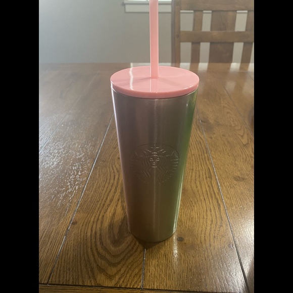 Starbucks Other - Starbucks Pink, Green Iridescent Stainless Steel Cold Cup 16 Oz